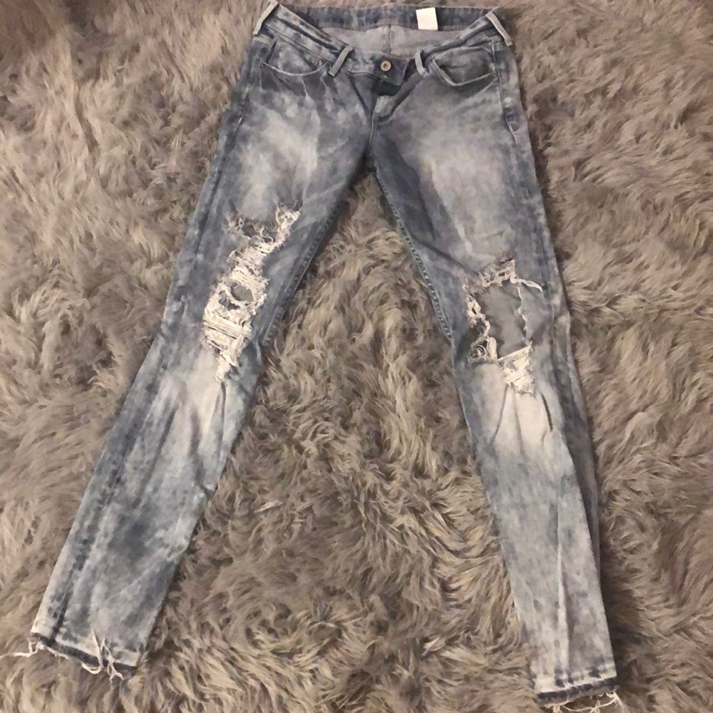 Distressed jeans